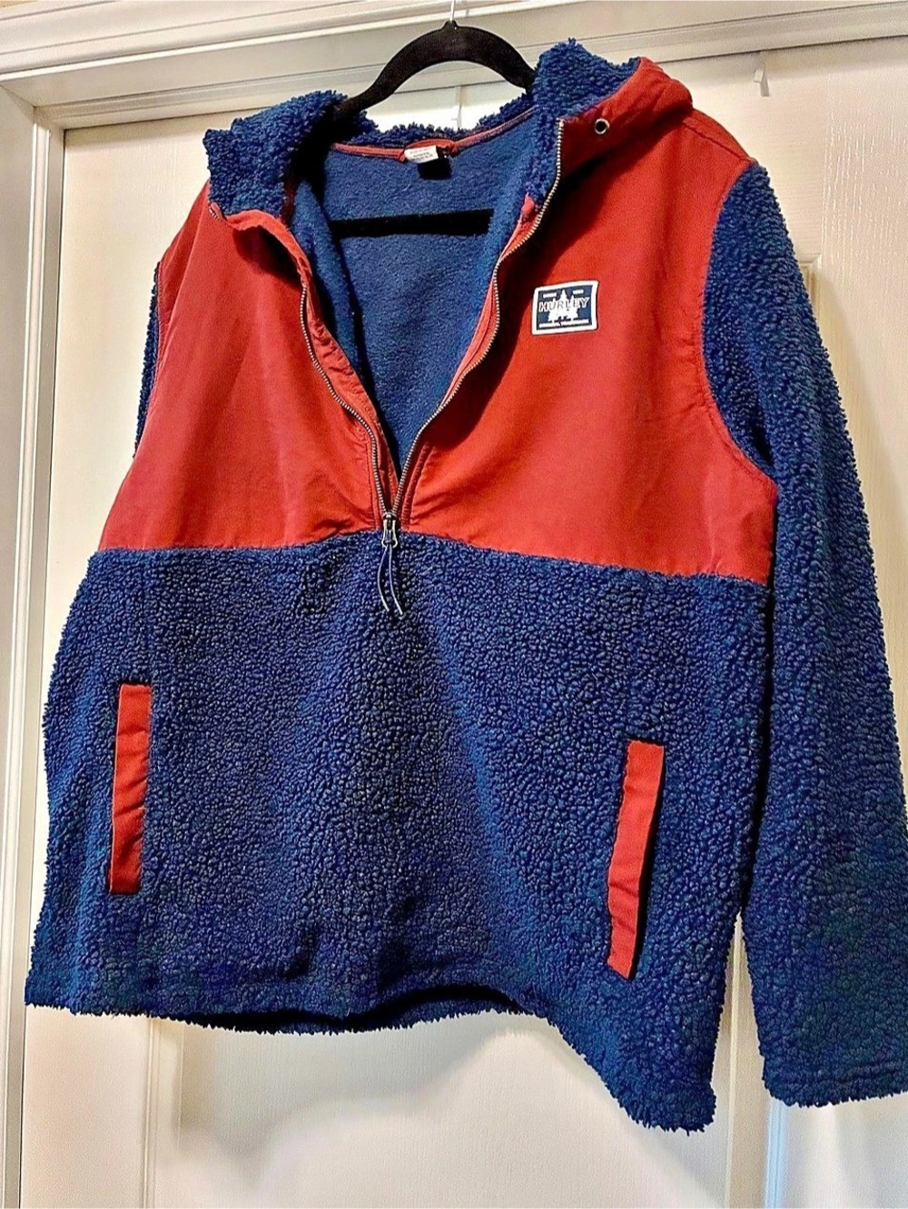 Hurley Adult Sherpa Fleece Quarter-Zip Anorak ColorBlock Hoodie
